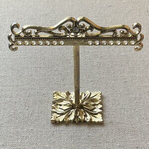 New Ornate Victorian goldtone earring tree stand